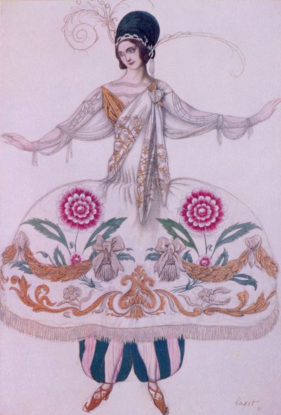 Costume Design for Scheherazade, from Sleeping Beauty by Leon Bakst